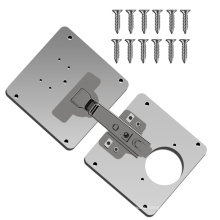 Furniture Door Hardware 2Pcs Stainless Steel Bracket Cabinet Hinge Repair Plate Kit with Screws